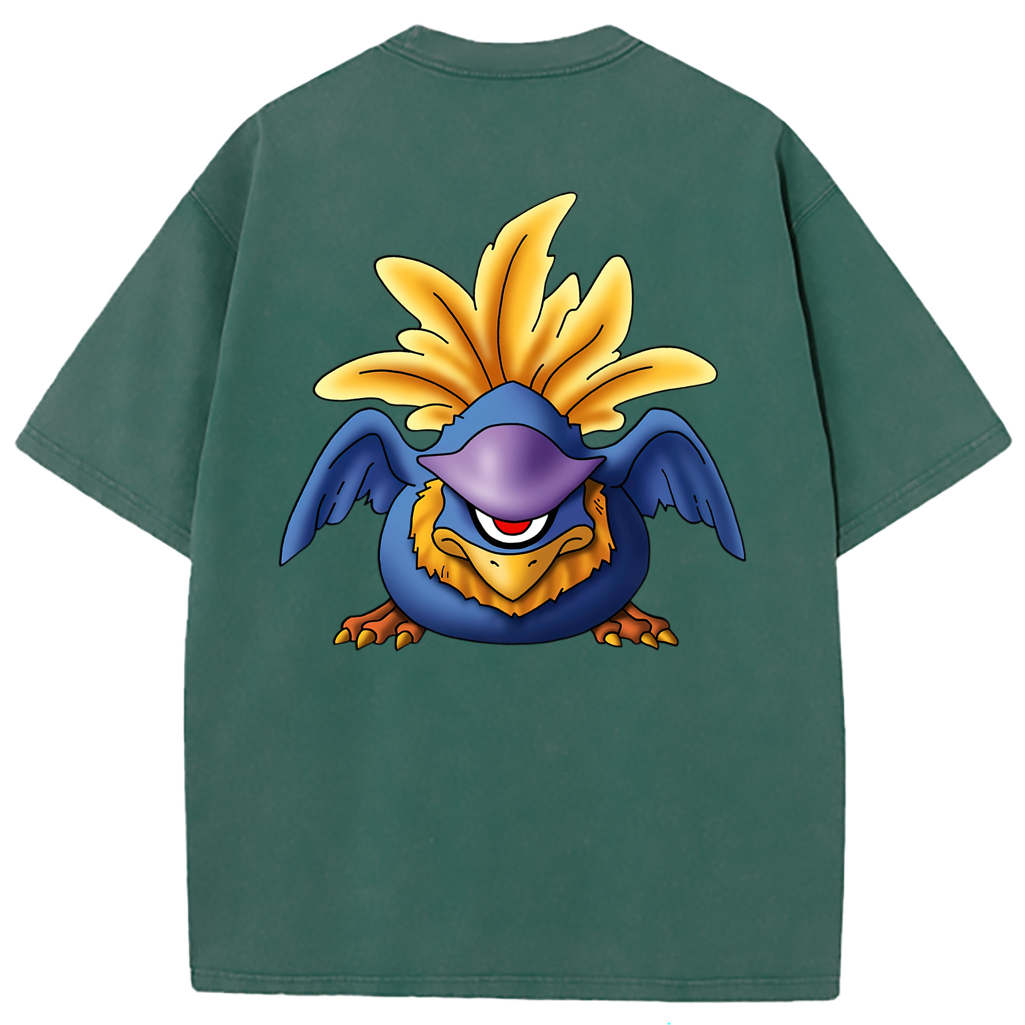 （画像用） ドラゴンクエスト Doragon Kuesuto Dragon Quest 綿100% ヴィンテージ風 半袖Tシャツ（背面プリント）